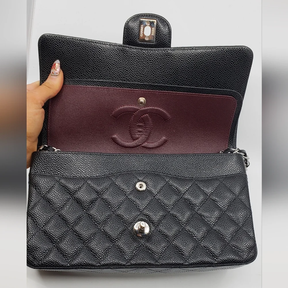 Chanel Medium Double Flap Classic Cavier - Picture 10 of 16